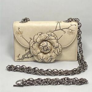 Oscar de la Renta Tro Printed Saffiano Leather Crossbody Bag